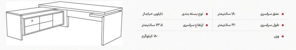 میز مدیریتی نیلپر مدل NODM111 - تصویر ۵